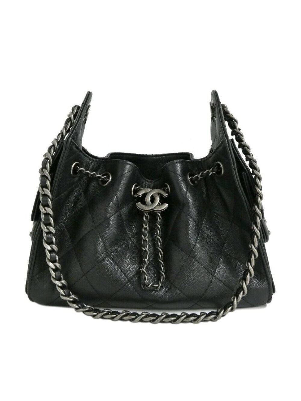 Chanel 25 Mini Handbag Caviar Leather Black